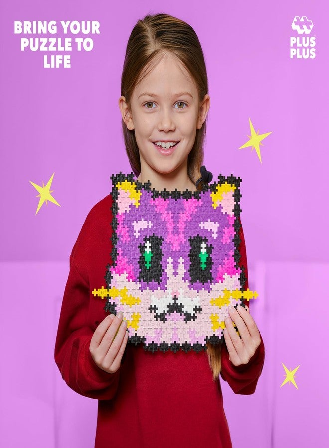 Plus-Plus Plus Plus Puzzle By Number, 500 Piece Mini Interlocking Hashtag Color Blocks, 3D Pixel Art Kit for Kids - Kitten - Image 5